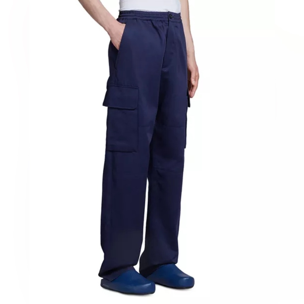 Marni Drawstring Cargo Pants Trousers in Navy, NWT, Size 50 - Picture 2 of 10